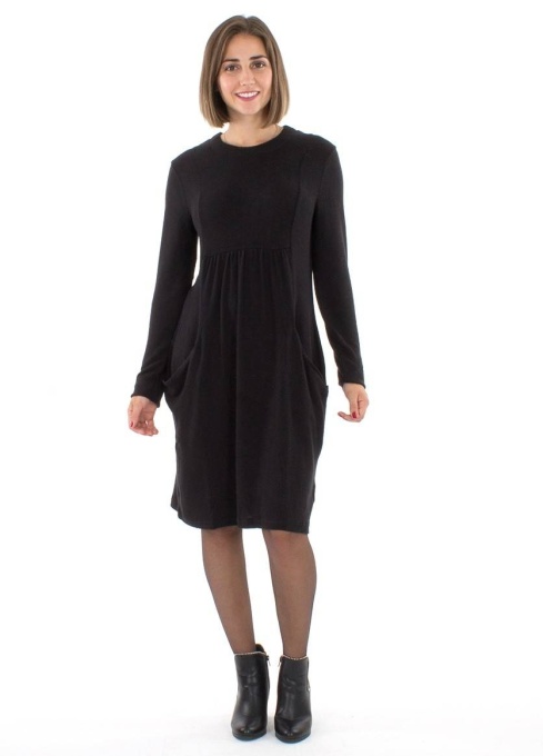 Rochie midi neagra din tricot