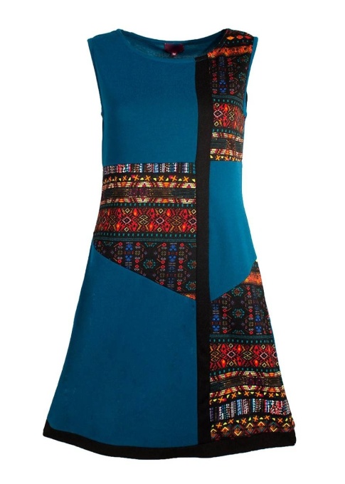 Rochie smarald cu modele aztece