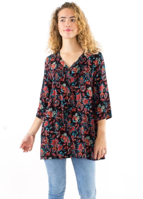 Tunica neagra cu flori colorate