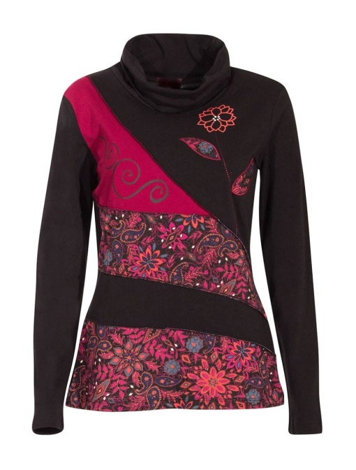 Bluze neagra cu modele patchwork