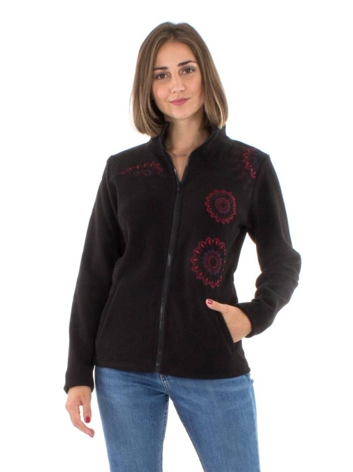 Hanorac negru polar stil jacheta