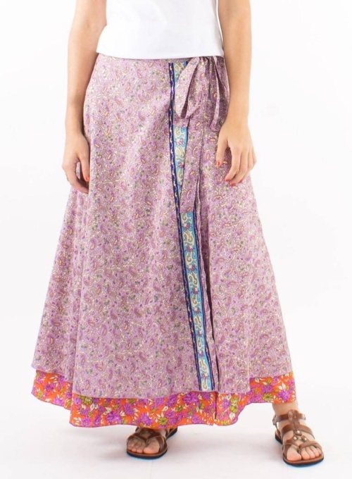 Fusta Maxi Sari Wrap nuanta lavanda