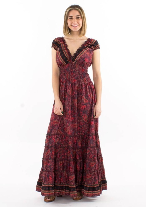 Rochie lunga Sari cu talie elastica
