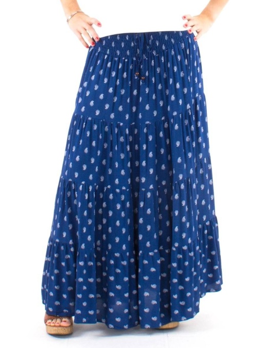 Fusta lunga marine print Bali