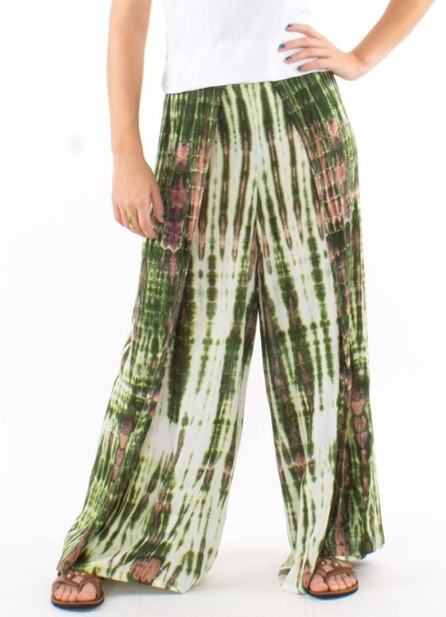 Pantaloni Pareo talie inalta print Tie Dye