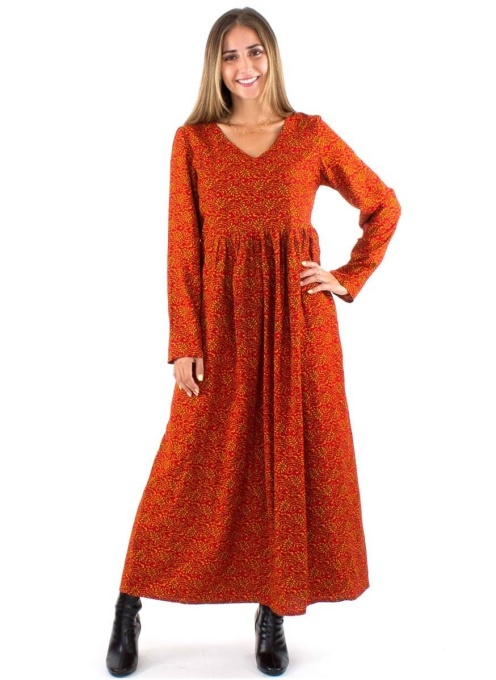 Rochie lunga cu print arabesque