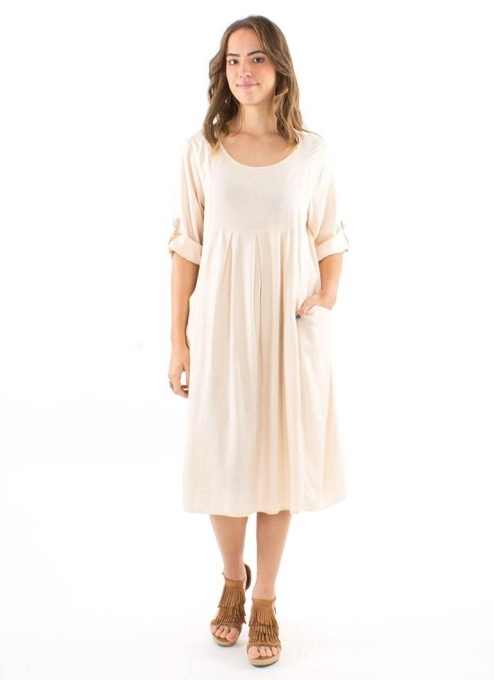 Rochie Midi bej croi lejer