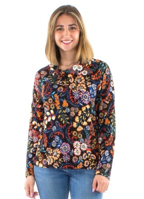 Bluza hippie-chic cu guler drapat - Img 2