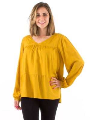 Bluza mustar cu croi amplu - Img 2