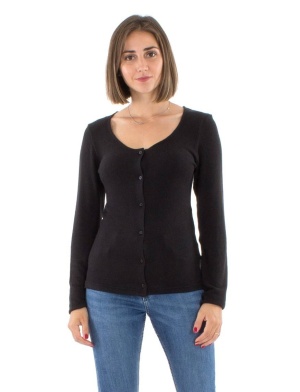 Cardigan negru tricot cu nasturi - Img 3