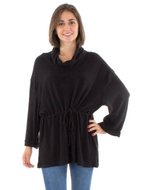 Cardigan tricot negru cu guler - Img 2