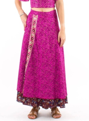 Fusta lunga sari cu print boho - Img 1
