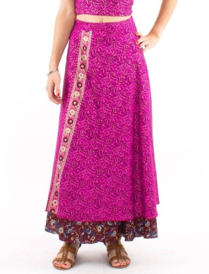 Fusta lunga sari cu print boho - Img 3