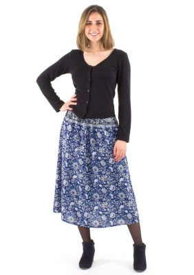 Fusta marine cu flori boho-chic - Img 1
