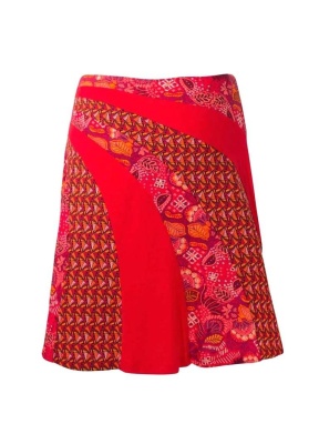 Fusta midi etnica rosie print patchwork - Img 2