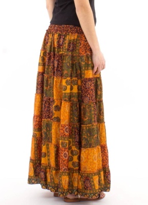 Fusta orange 2 in 1 cu print patchwork - Img 2