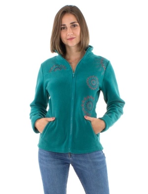 Hanorac turquaz polar stil jacheta - Img 2