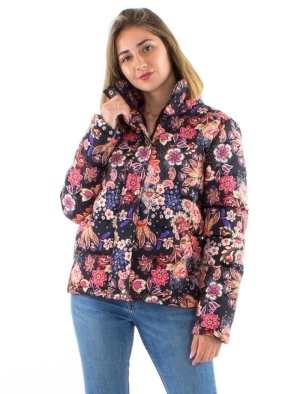 Jacheta matlasata cu print floral - Img 4