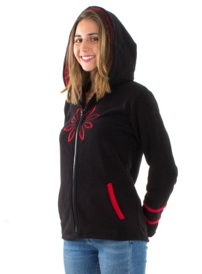 Jacheta neagra cu floare brodata - Img 2