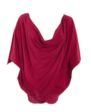 Poncho bordeaux cu croi incrucisat - Img 1