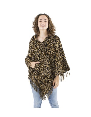 Poncho negru Print Cashmere - Img 4