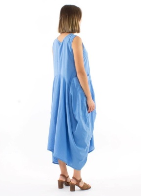 Rochie Blue bumbac croi asimetric - Img 3