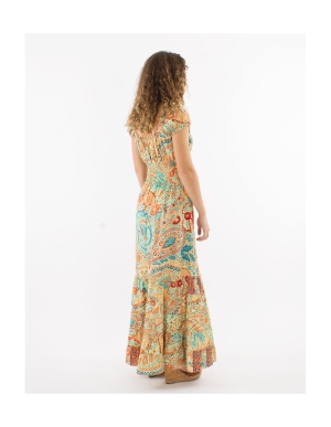 Rochie Bohemian Zaari nuanță orange - Img 3
