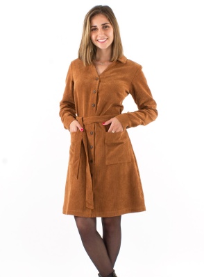 Rochie choco velur cu nasturi - Img 1