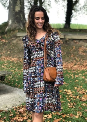 Rochie etnica cu imprimeu aztec - Img 2