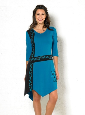 Rochie Hippie Chic bumbac nuanță lime - Img 2