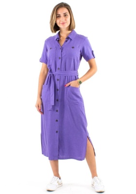 Rochie lavanda stil camasa - Img 2