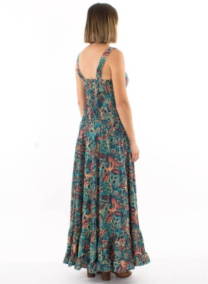 Rochie lunga nuanta petrol - Img 3