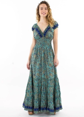 Rochie lunga sari nuanta menta - Img 1