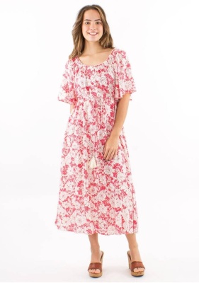 Rochie midi rose print anemone - Img 2