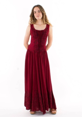Rochie romantica rosu bordeaux - Img 2