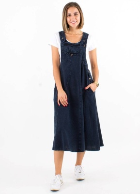 Sarafan boho-chic bleumarin bumbac - Img 3
