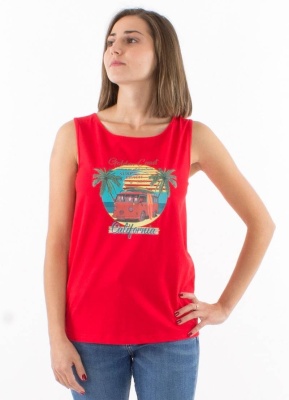 Top rosu hippie bumbac - Img 2