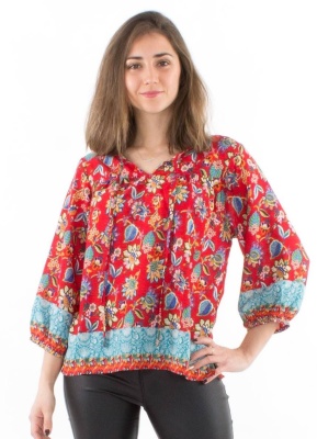 Bluza boema cu maneci 3/4 - Img 1