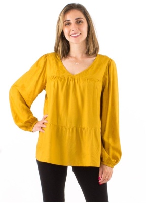 Bluza mustar cu croi amplu - Img 3