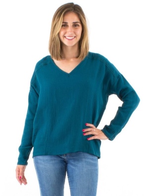 Bluza petrol bumbac dublu - Img 2