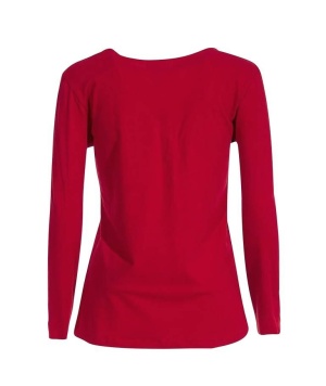 Bluza rosie cu benzi imprimate - Img 3