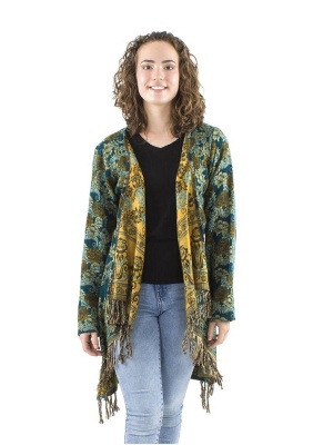 Cardigan petrol asimetric stil jacheta - Img 1