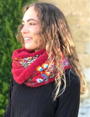 Esarfa bordeaux cu blanita eco - Img 2