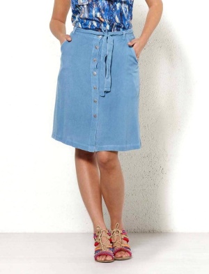 Fusta denim vintage cu nasturi - Img 1