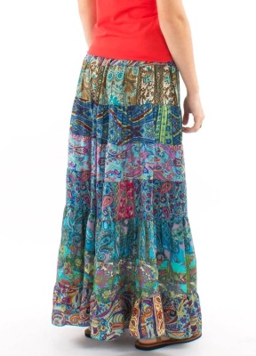 Fusta Maxi Blue cu volane - Img 3