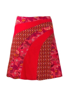 Fusta midi etnica rosie print patchwork - Img 1