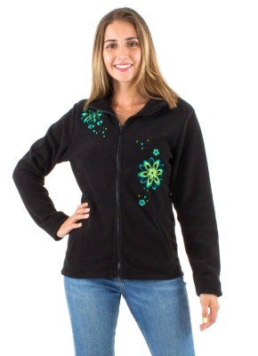 Hanorac stil jacheta negru polar - Img 1