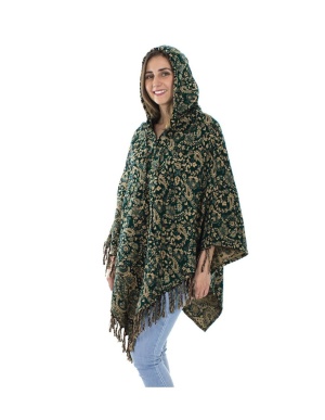 Poncho petrol Print Cashmere - Img 3
