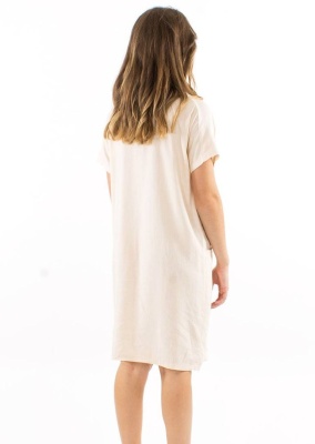 Rochie Boho bej cu broderii spirala - Img 3