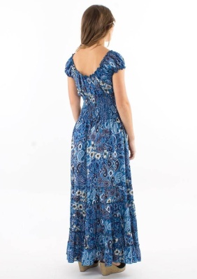 Rochie denim imprimeu boem - Img 4